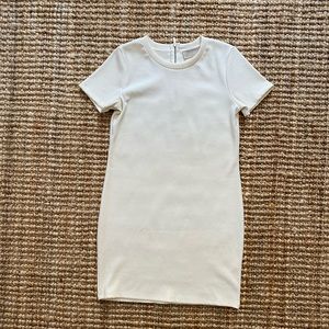 Ivory Ribbed T-Shirt Dress, Zara, Sz. L
